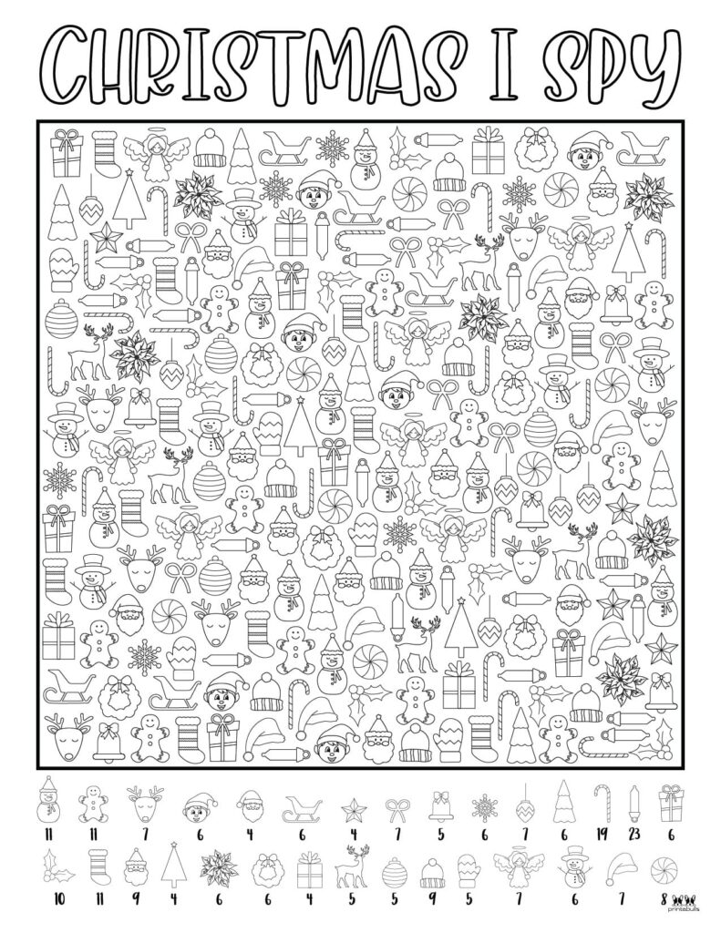 christmas i spy - 8 free printables | printabulls